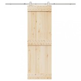 vidaXL Set piese pentru ușă glisantă, argintiu, 200 cm oțel inoxidabil