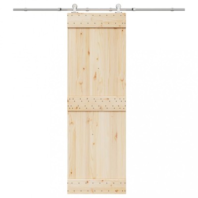 Set piese pentru ușă glisantă, argintiu, 200 cm oțel inoxidabil foto
