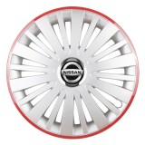 Cumpara ieftin Set 4 Capace Roti Autohelix MSA&reg;, potrivite jantelor de R16, pentru Nissan, model falcon argintiu cu rama rosie