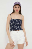 Hollister Co. top femei, culoarea albastru marin