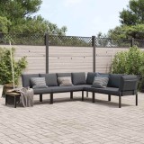 vidaXL Set mobilier de grădină cu perne, 4 piese, negru, aluminiu 3283682