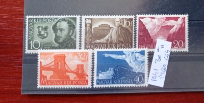 TS21 - Timbre serie Ungaria - Magyar posta 1941 Mi660-664 foto