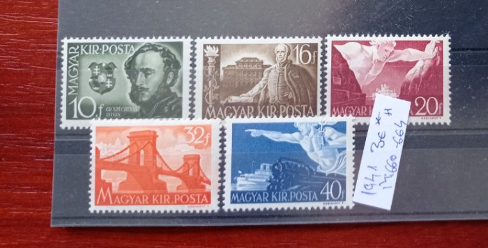 TS21 - Timbre serie Ungaria - Magyar posta 1941 Mi660-664