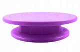 Platou rotativ pentru decorat prajituri si torturi, 27.5 x 7 cm, plastic, violet, Oem