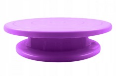 Platou rotativ pentru decorat prajituri si torturi, 27.5 x 7 cm, plastic, violet