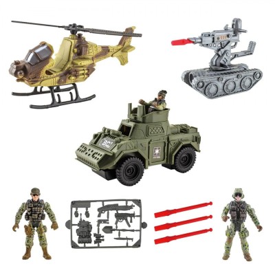 Set Jucării Militare, Vehicule și Soldați, 3 Bucăți, Multicolor foto