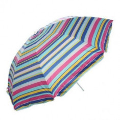 Umbrela plaja cu dungi mari rotunda d:19 0cm foto