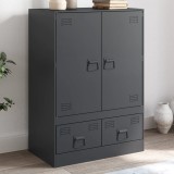 vidaXL Dulap &icirc;nalt antracit 67x39x95 cm oțel 2 uși 2 sertare