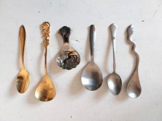 Lot 6 lingurite format divers, colectie,metal, intre7cm - 13cm