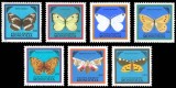 Mongolia 1986 &ndash; Serie fluturi -7 timbre - nestampilata