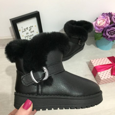 Cizme negre imblanite cu catarama ugg fete piele eco 31 cod 0235