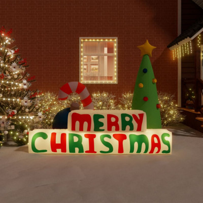 Decoratiune &amp;quot;Merry Christmas&amp;quot; gonflabila, cu LED-uri, 197 cm GartenMobel Dekor foto