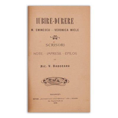 Nic. V. Baboeanu, Iubire-Durere, 1905 foto