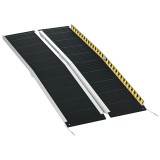 HOMCOM Rampă pentru Scaun cu Rotile, Rampă de Prag Pliabilă din Aluminiu cu Suprafață Antiderapantă, 152x73,6x5,1 cm, Negru | Aosom Romania