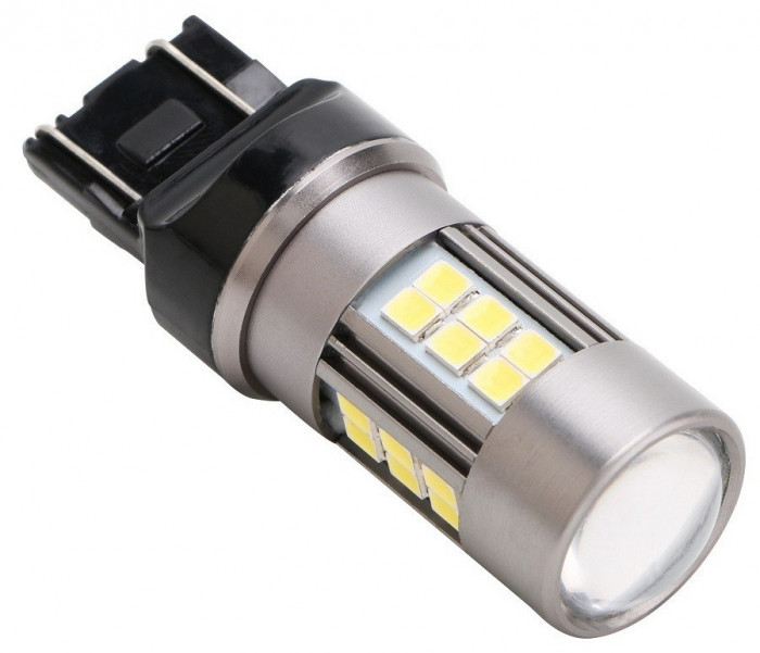 Led Auto Alb T20 7440 27 SMD 2835+Lupa 9-30V Cu O Singura Intensitate 737846