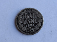 50 Bani 1884 - moneda argint romania / gaurita foto