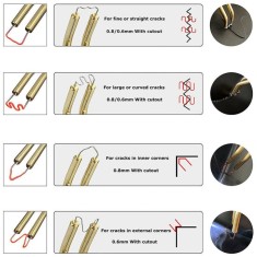 Set 600 Capse pentru pistol de lipit, Bomstom, 6 modele, 0.6/0.8 mm, Argintiu