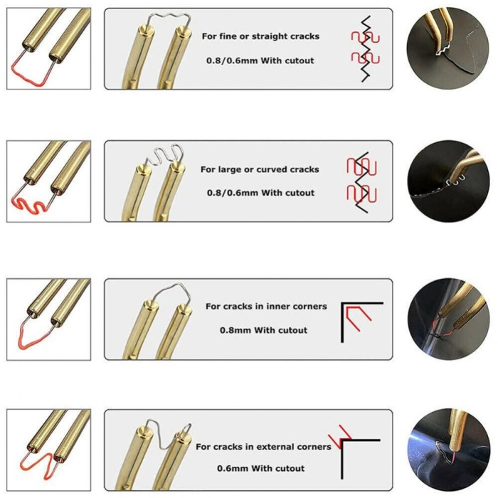Set 600 Capse pentru pistol de lipit, Bomstom, 6 modele, 0.6/0.8 mm, Argintiu