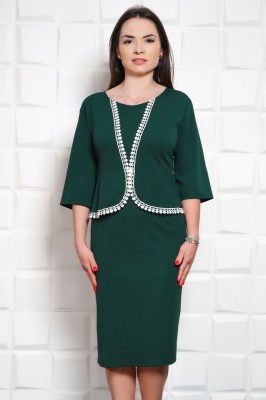 Rochie eleganta Impresa Verde - 48Marimea foto