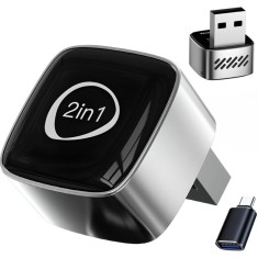 Adaptor Wireless CarPlay &amp; Android Auto Techstar M5 2 in 1, USB Mini, BT + Wi-Fi 5GHz, Buton Comutare/Reset, Reconectare Automata, Plug &amp; Play