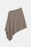 United Colors of Benetton poncho din amestec de l&acirc;nă culoarea bej, 1235DU01A