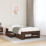 VidaXL Cadru pat fără saltea stejar maro, 90x200 cm, lemn prelucrat