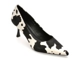 Pantofi eleganti EPICA PREMIUM alb-negru, H1424, din piele naturala