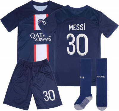 Tricou de fotbal pentru copii Legend Leo #10. Set scurt și șosete albastru 7-8 a foto