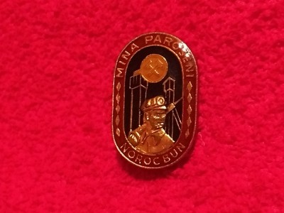 Insigna minerit - &amp;quot;NOROC BUN&amp;quot; Mina PAROSENI foto