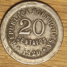 Portugalia - moneda colectie rara - 20 centavos 1920 - valoare catalog mare !