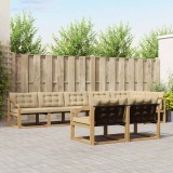 vidaXL Set de canapele de exterior cu pernă 8 pcs Alb și Bej 3388815