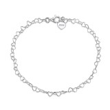 Cumpara ieftin Bratara de glezna argint 925, JW1528, model inimioare, placata cu rodiu, DELIS