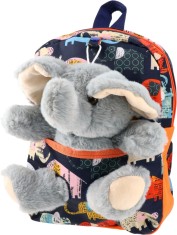 Rucsac plus pentru copii cu jucarie elefant albastru