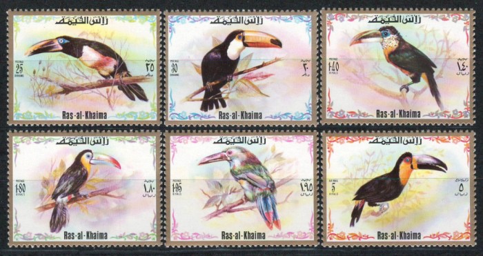 Ras al Khaima 1972 Mi 920/25 MNH - Tucani, pasari