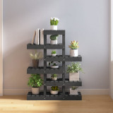 Cumpara ieftin Suport pentru plante, gri, 85x25x109,5 cm, lemn masiv de pin