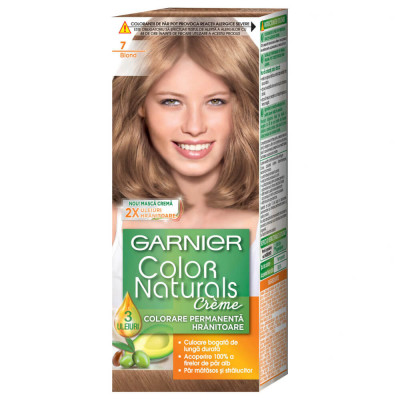 Vopsea de Par Permanenta Garnier Color Naturals 7, Blond, 110 ml, Fara Amoniac, Vopsea de Par, Vopsea de Par Permanenta, Vopsea de Par Garnier, Vopsea foto