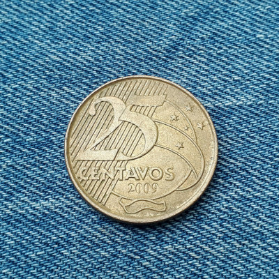 1b - 25 Centavos 2009 Brazilia foto