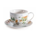 Ceasca Craciun portelan multicolor in cutie cadou III &Oslash; 9 x 6,5 H, 250 ml