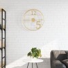 Ceas de perete Gossi, 50cm, fier auriu, silentios, stil modern, display analogic, cifre arabe