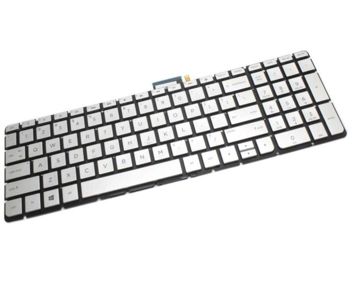 Tastatura HP Argintie SN6143BL2 iluminata layout US fara rama enter mic, V150602CK1 iluminata layout US fara