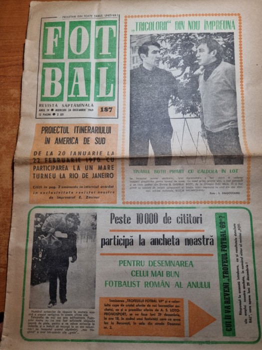 fotbal 24 decembrie 1969-art. jiul petrosani,farul constanta,modialul din mexic