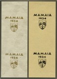 1934 , Romania , Lp 107 , ESEURI CU SUPRATIPARUL JAMBOREEA NATIONALA MAMAIA , NEGRU / AURIU IN PERECHE - RAR!