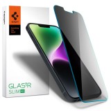 Folie iPhone 13 Spigen Glas.tR Slim, privacy