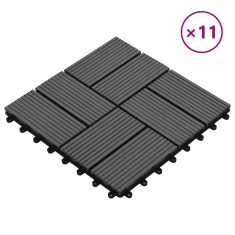 vidaXL Plăci de podea, 11 buc., gri, 30 x 30 cm, 1 mp, WPC