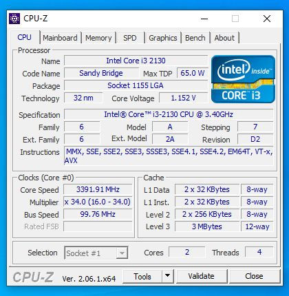 Procesor i3 2130 skt 1155