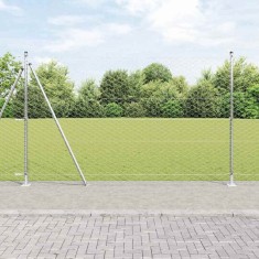 Ingradire cu stalpi Argintiu 1.4 x 10 m otel acoperit cu PVC foto
