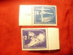 Serie DDR 1950 - Sporturi de iarna , 2 valori