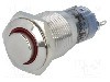 Intrerupator anti-vandalism, ON-(ON), &Oslash;16mm, ONPOW - LAS2GQH-11E/R/24V/S/FP