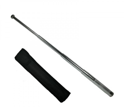 Baston telescopic din otel, argintiu, 77 cm, 4 sectiuni foto