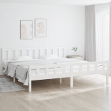 Cumpara ieftin Cadru de pat, alb, 200x200 cm, lemn masiv